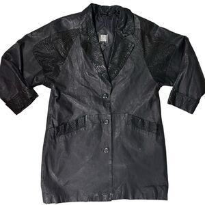 Greg Bell Women's Medium Genuine Leather Zebra Print Animal Pattern Jacket Coat